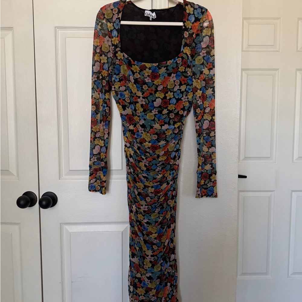 ❌SOLD❌ GANNI Shirred Floral Dress
